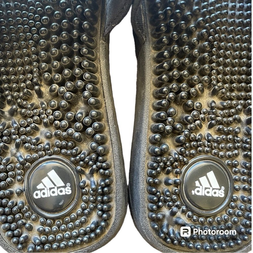 ⚡️ Adidas Black White Men’s Adjustable Slides  Shoes - Size 7 ⚡️ - Picture 5 of 7